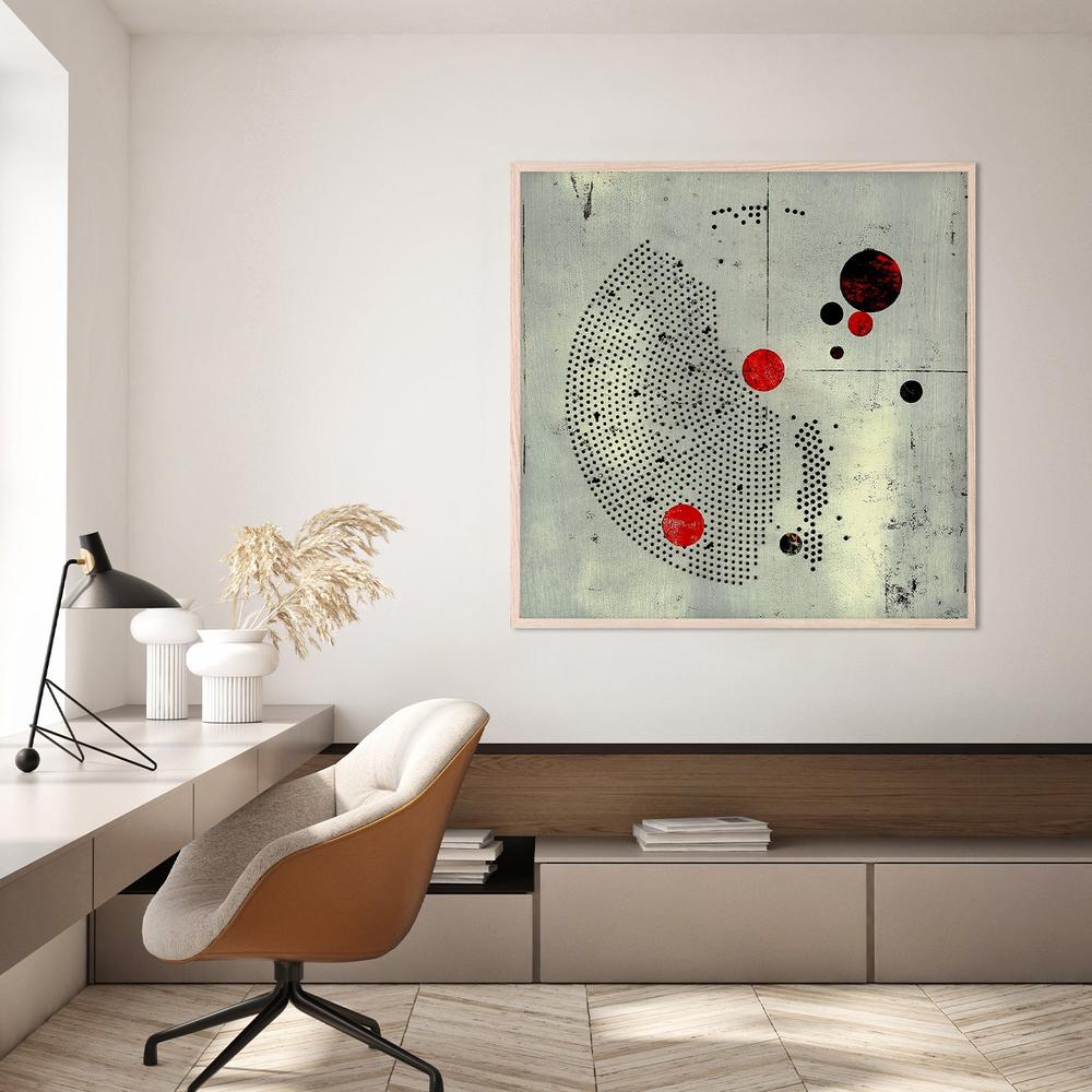 Abstract Red Circles-by-Petr Strnad-wall-art-print-canvas-poster-framed-Gioia