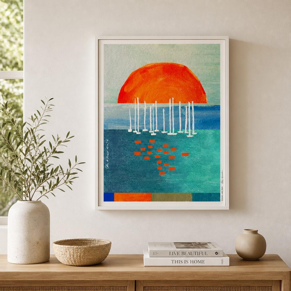 Abstract Sunset Seascape-by-Alex Nereuta-wall-art-print-canvas-poster-framed-Gioia