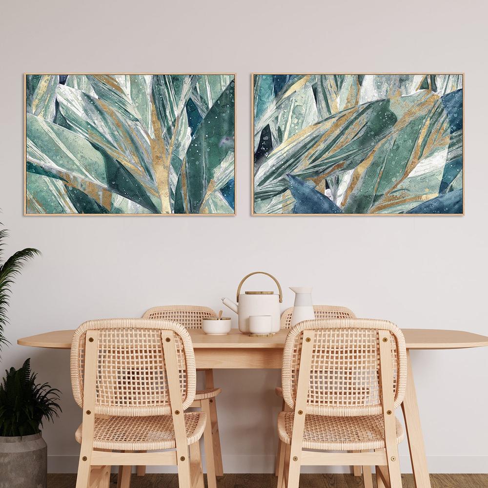 Abstraction of Leaves, Style A & B, Set Of 2-by-Leda Robertson-wall-art-print-canvas-poster-framed-Gioia