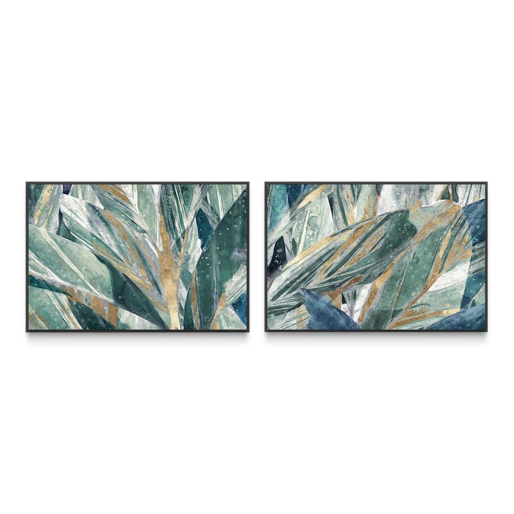 Abstraction of Leaves, Style A & B, Set Of 2-by-Leda Robertson-wall-art-print-canvas-poster-framed-Gioia