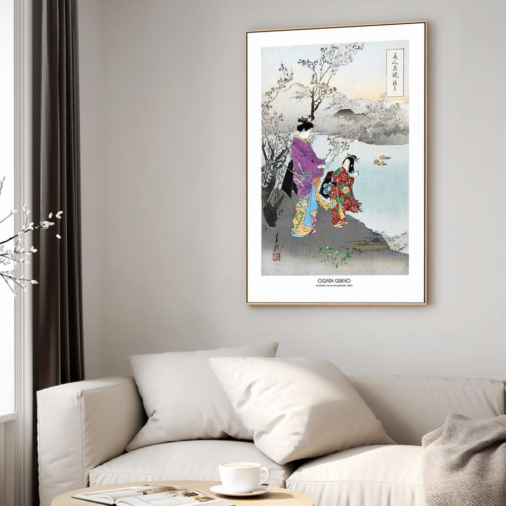 Admiring the Plum Blossom-by-Ogata Gekko-wall-art-print-canvas-poster-framed-Gioia