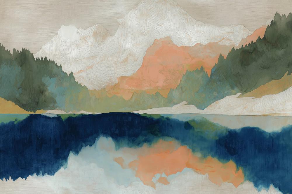 Alpine Autumn Lake Reflection-by-Jordão de Abreu-wall-art-print-canvas-poster-framed-Gioia