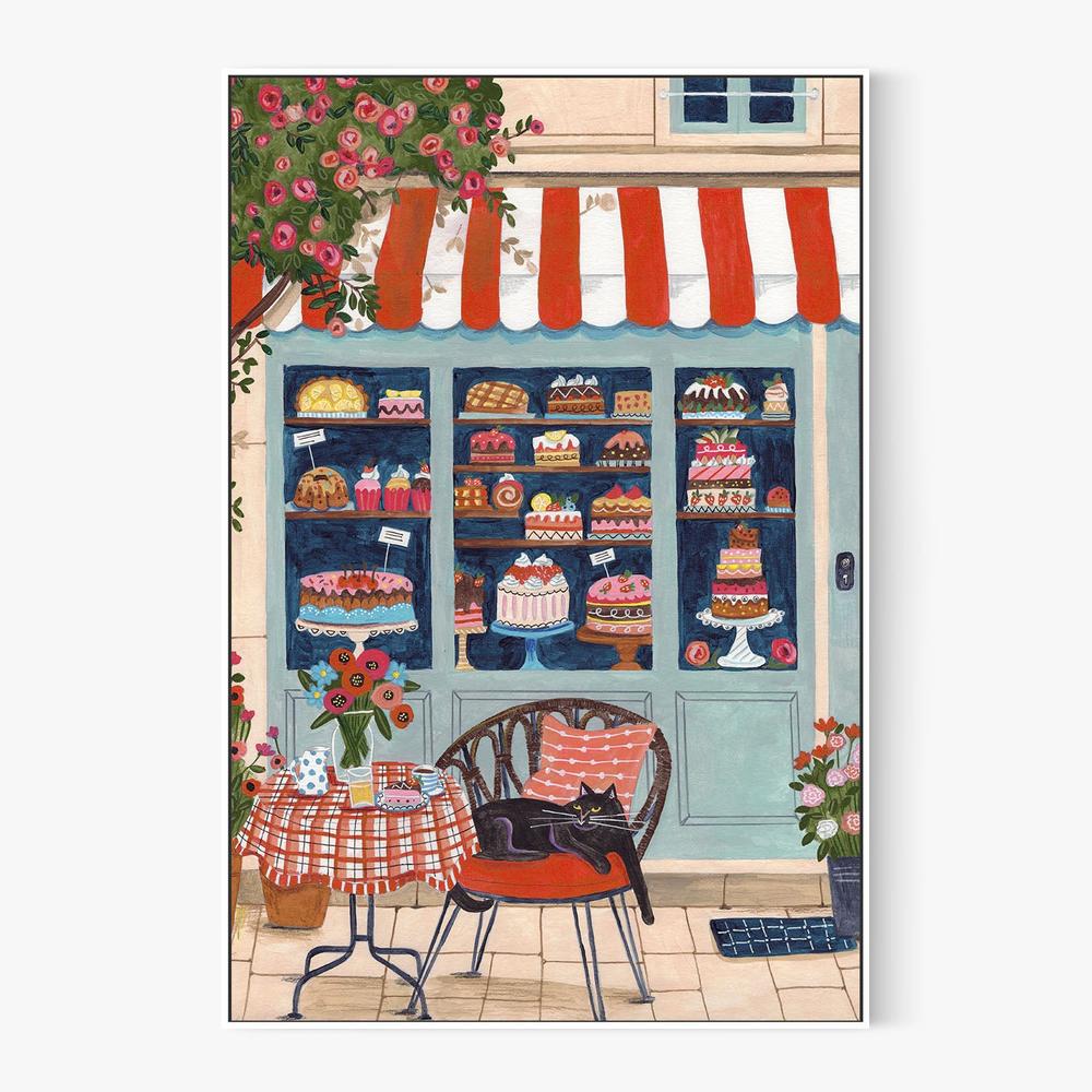 Bakery Cat Cafe-by-Caroline Bonne Muller-wall-art-print-canvas-poster-framed-Gioia