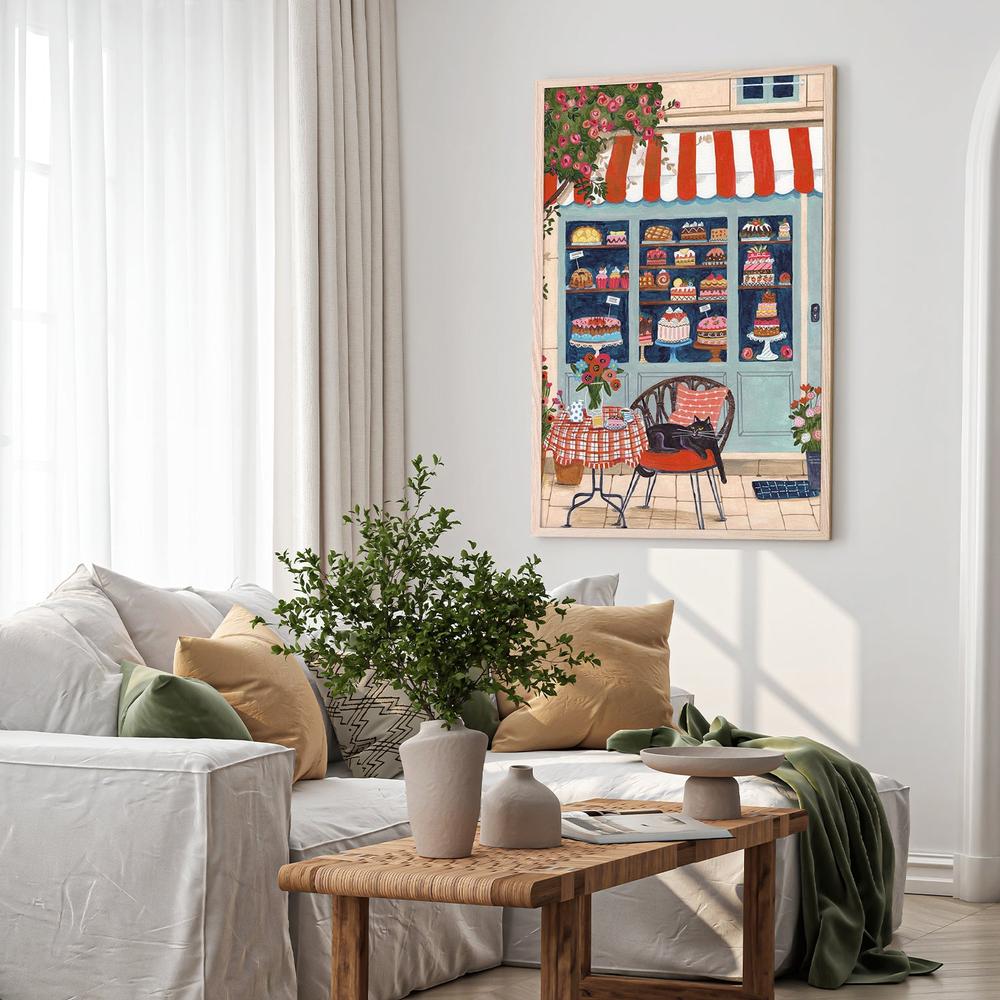 Bakery Cat Cafe-by-Caroline Bonne Muller-wall-art-print-canvas-poster-framed-Gioia