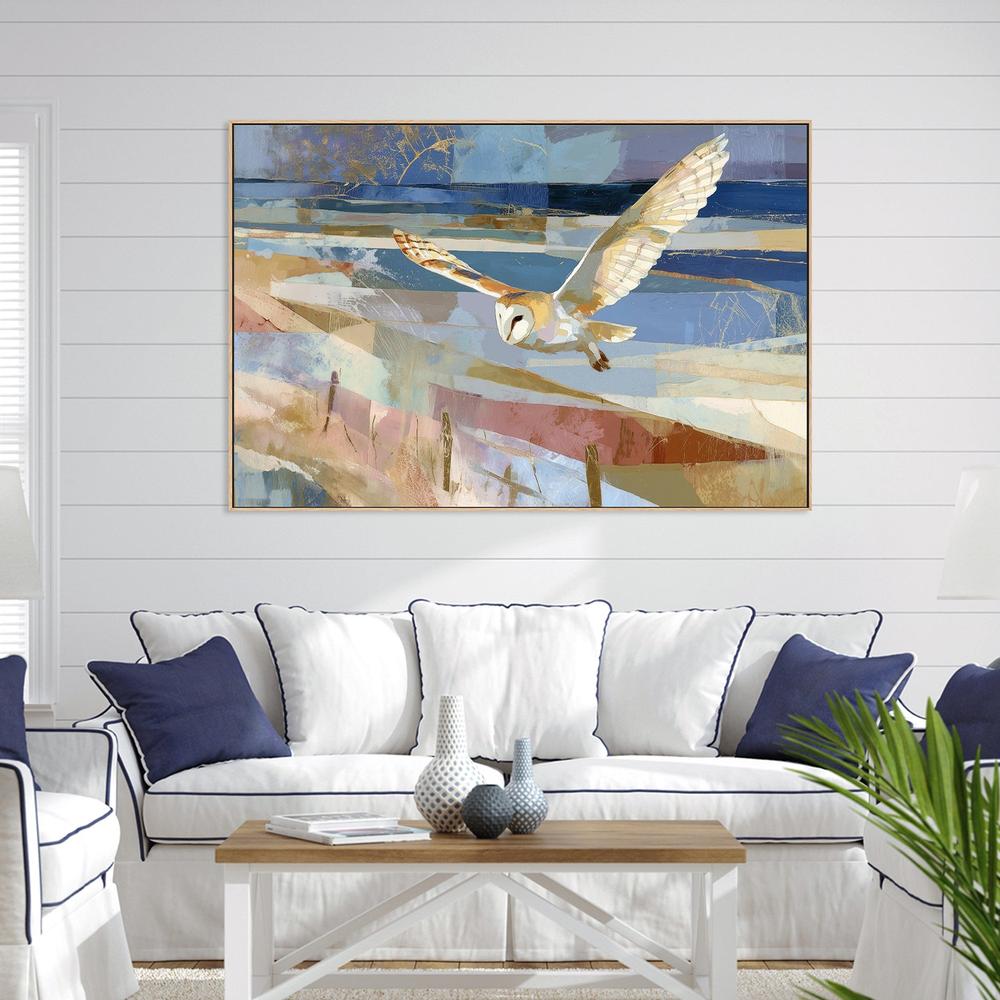 Barn Owl Gliding Over Countryside-by-Jordão de Abreu-wall-art-print-canvas-poster-framed-Gioia
