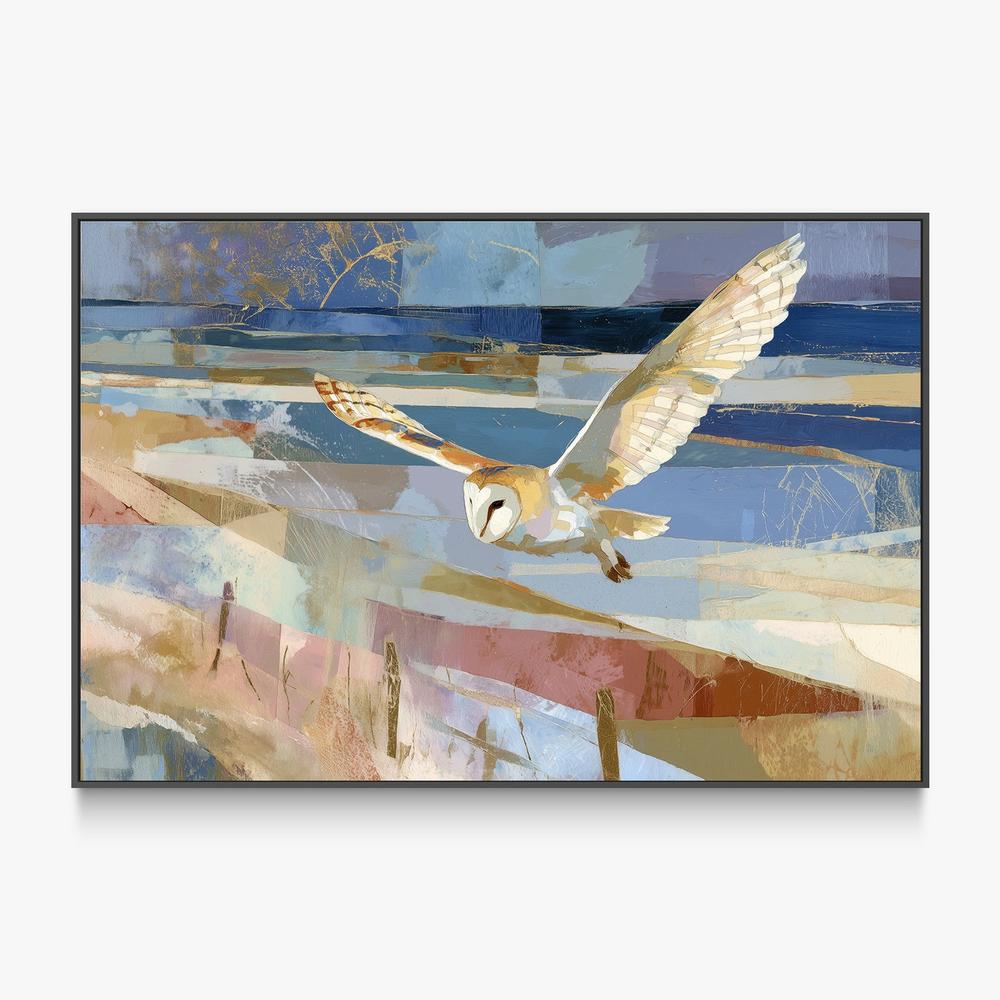 Barn Owl Gliding Over Countryside-by-Jordão de Abreu-wall-art-print-canvas-poster-framed-Gioia