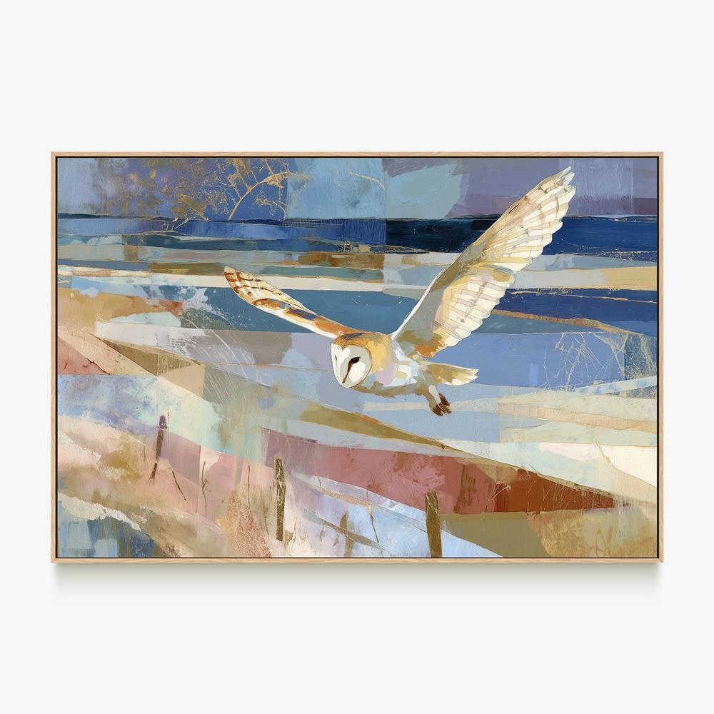 Barn Owl Gliding Over Countryside-by-Jordão de Abreu-wall-art-print-canvas-poster-framed-Gioia
