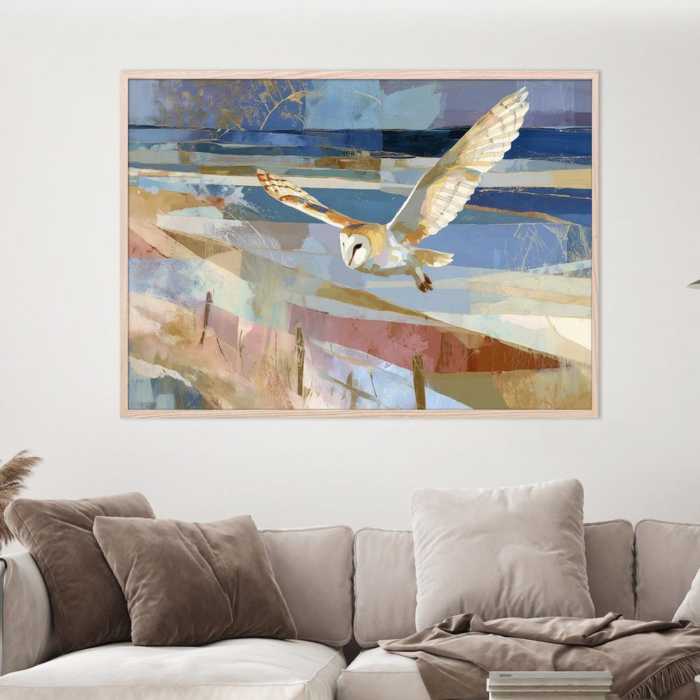 Barn Owl Gliding Over Countryside-by-Jordão de Abreu-wall-art-print-canvas-poster-framed-Gioia