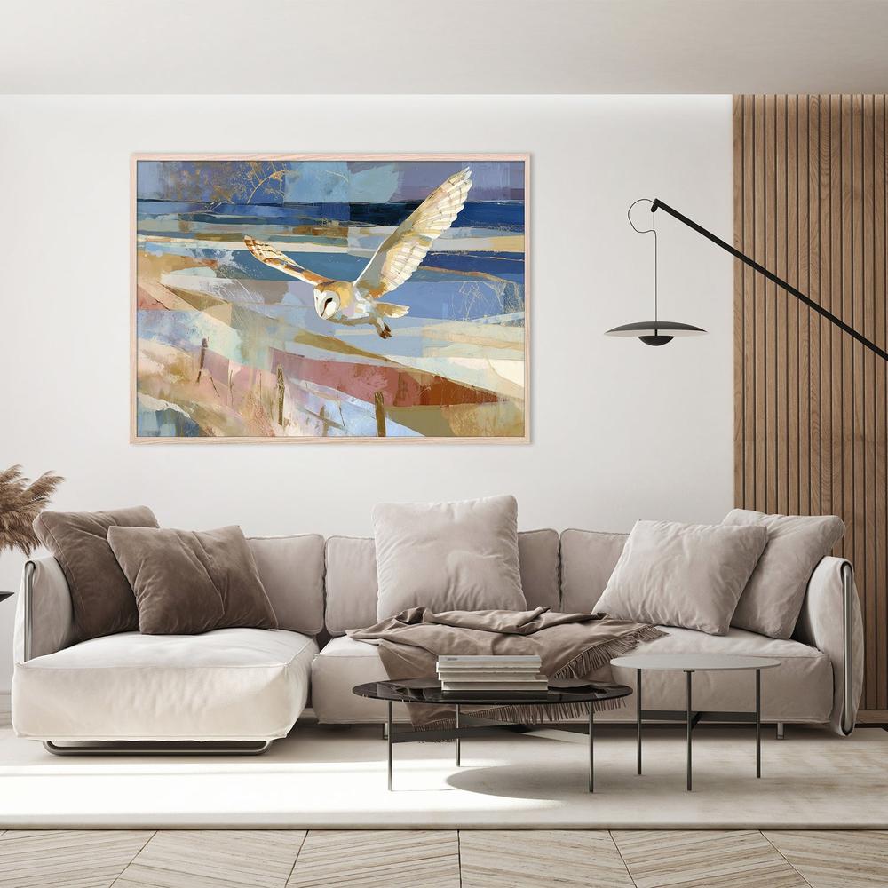 Barn Owl Gliding Over Countryside-by-Jordão de Abreu-wall-art-print-canvas-poster-framed-Gioia
