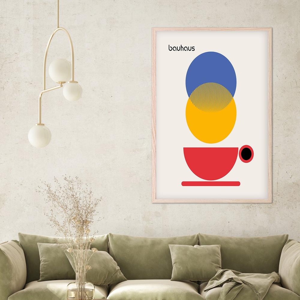 Bauhaus Coffee Circles-by-Retrodrome-wall-art-print-canvas-poster-framed-Gioia