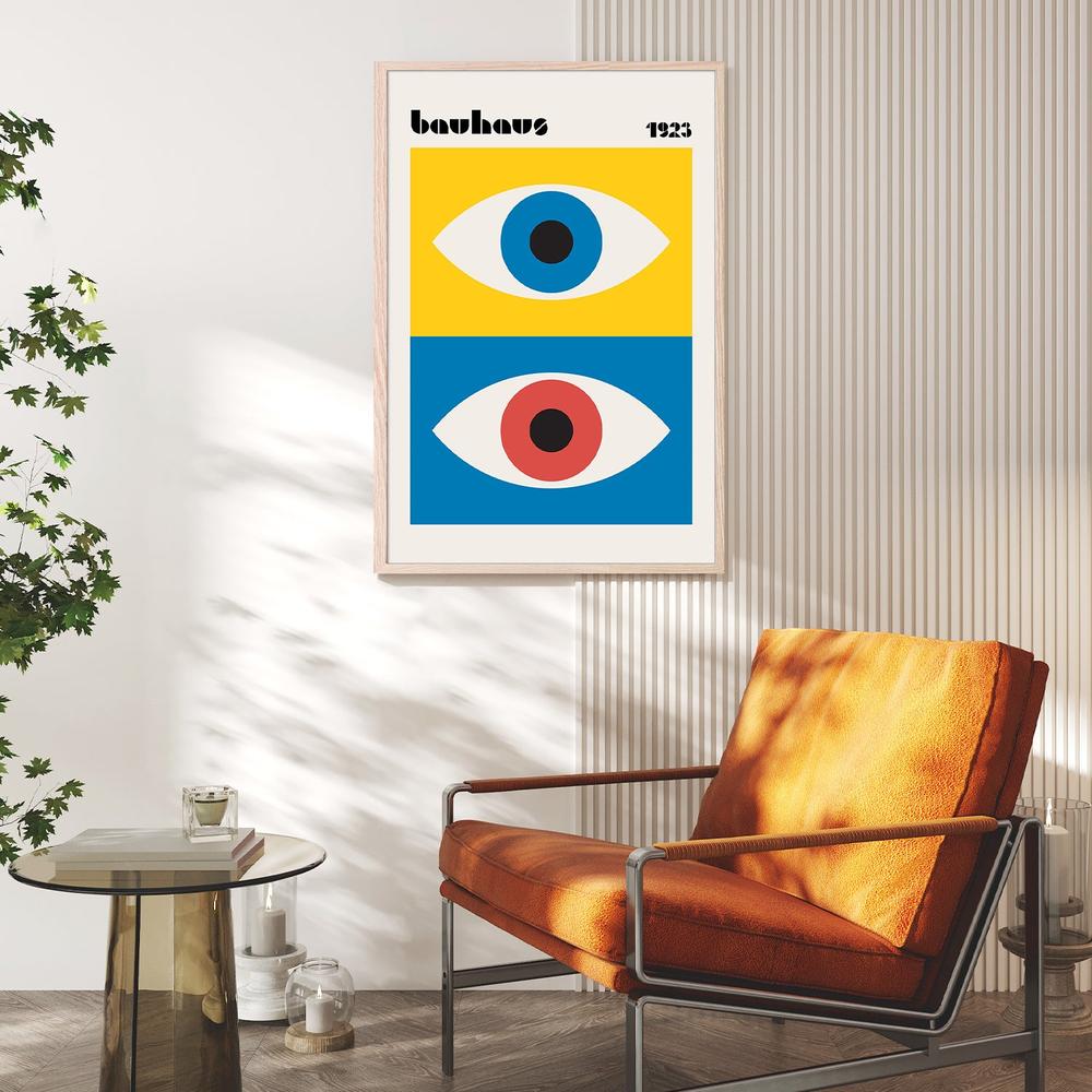 Bauhaus Geometric Eyes-by-Retrodrome-wall-art-print-canvas-poster-framed-Gioia