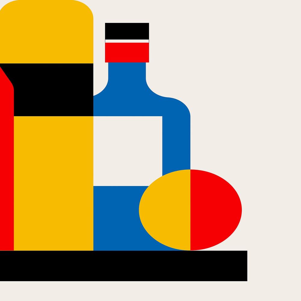 Bauhaus Geometric Still Life-by-Retrodrome-wall-art-print-canvas-poster-framed-Gioia