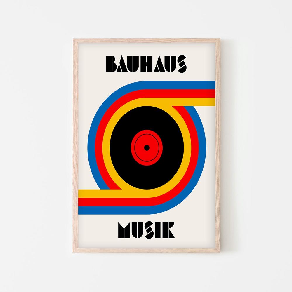 Bauhaus Music Record-by-Retrodrome-wall-art-print-canvas-poster-framed-Gioia