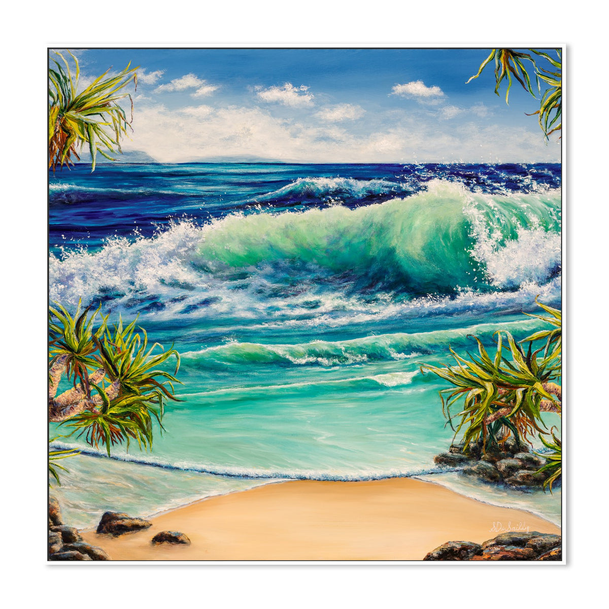 Beyond The Pandanus Palms-by-Sharon DeSailly-wall-art-print-canvas-poster-framed-Gioia