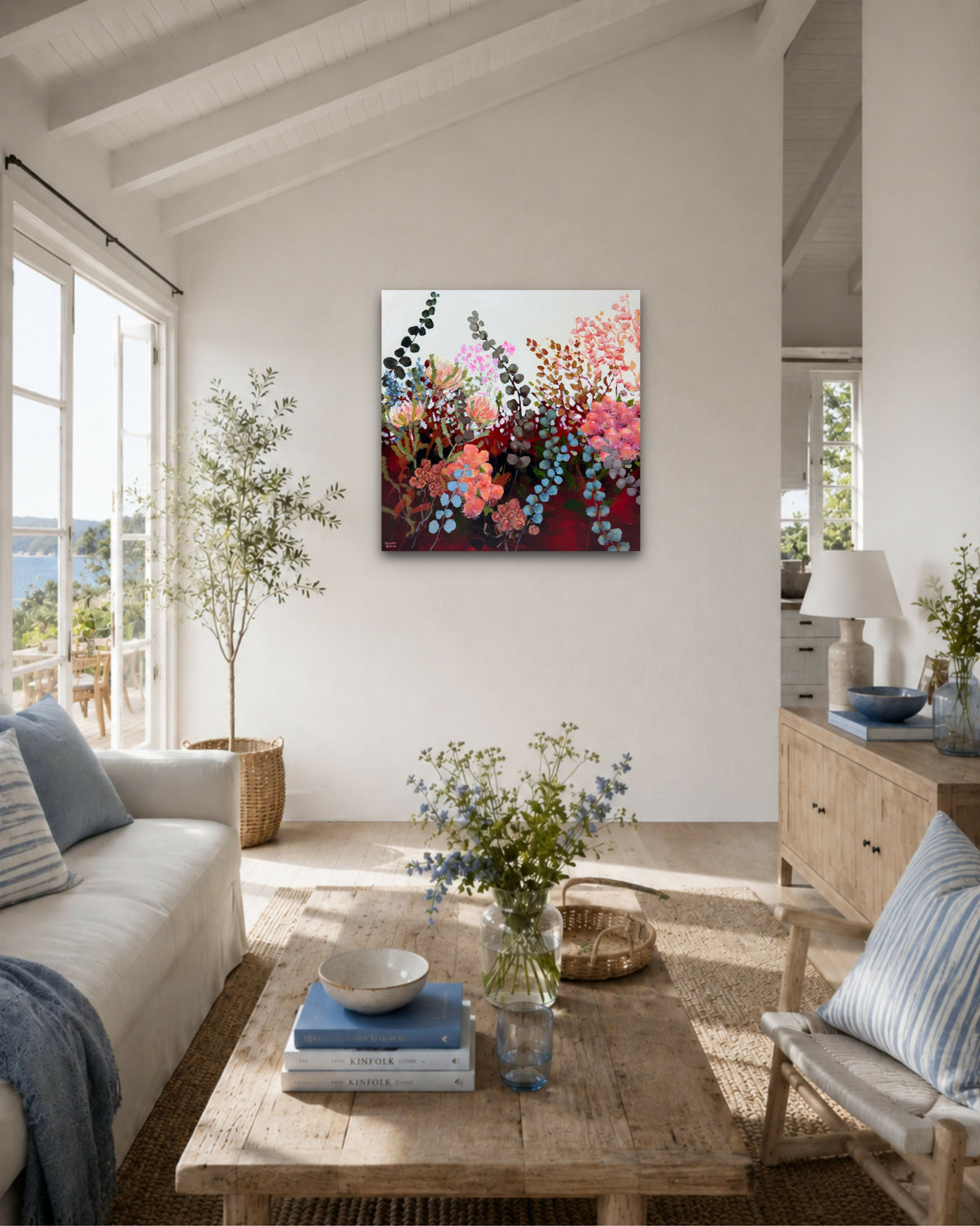 Silver Dollar Eucalyptus Vintage. Original hand-painted artwork by Meredith Howse.