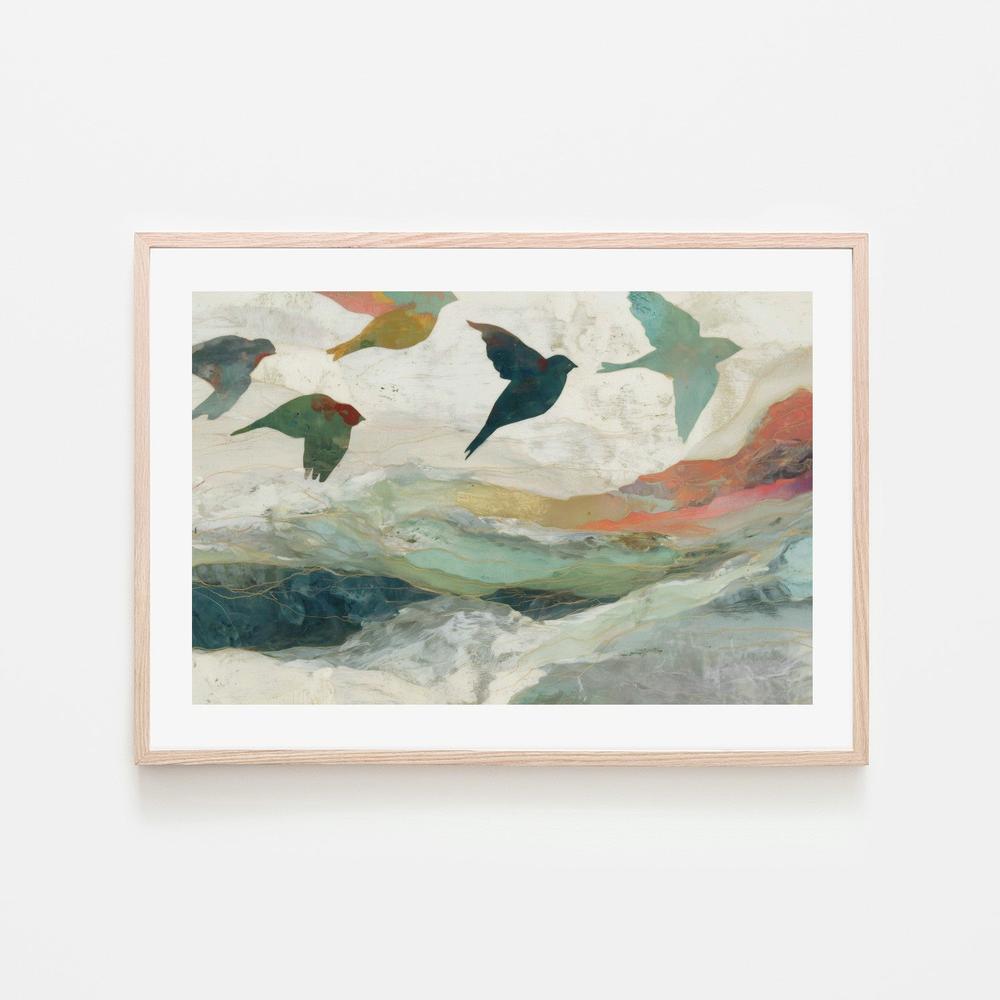 Birds Over Golden Hills-by-Chromatic Storm Studio-wall-art-print-canvas-poster-framed-Gioia