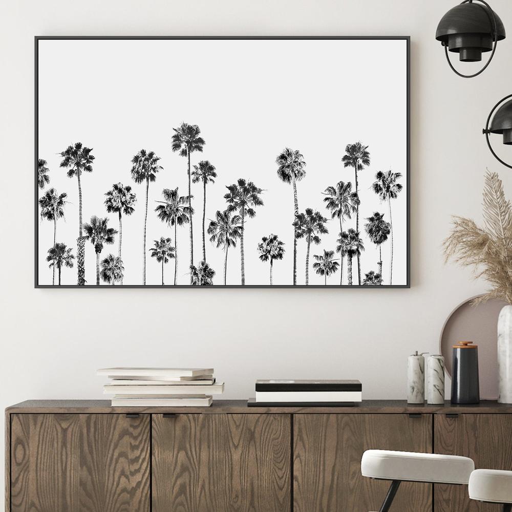 Black and White Palms, Style B-by-Gal Pittel-wall-art-print-canvas-poster-framed-Gioia