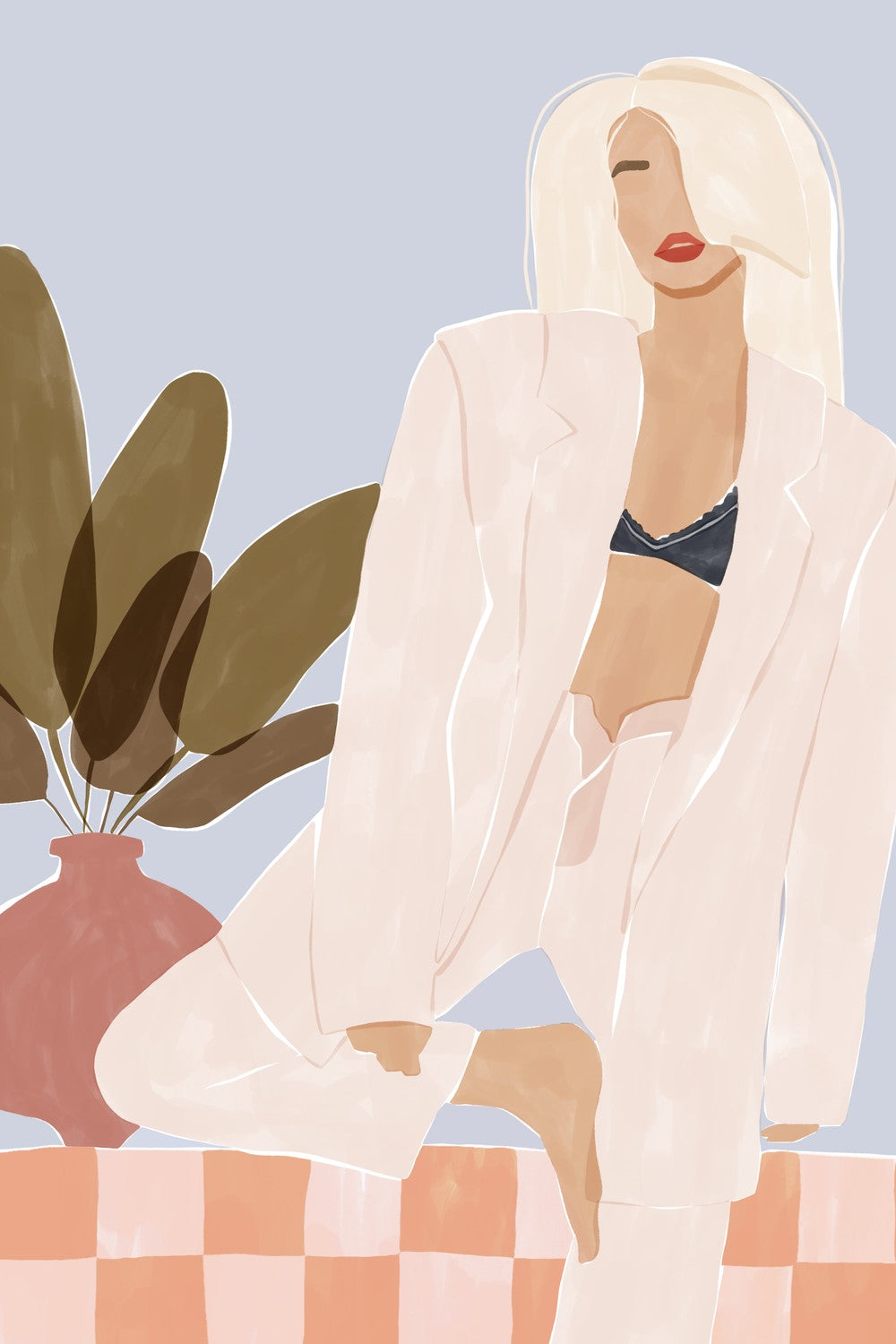 Blonde Fashion Confidence-by-Ivy Green Illustrations-wall-art-print-canvas-poster-framed-Gioia