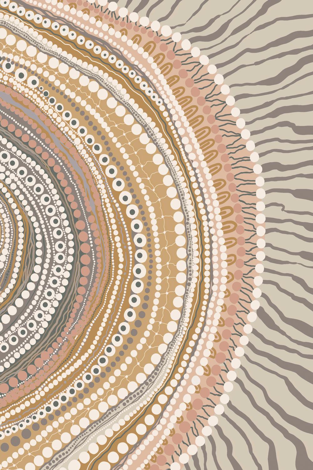 Blooming Female Earth, Style B, Peach tone-by-Leah Cummins-wall-art-print-canvas-poster-framed-Gioia