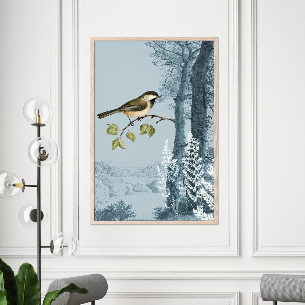wall-art-print-canvas-poster-framed-Blue Forest Bird-7