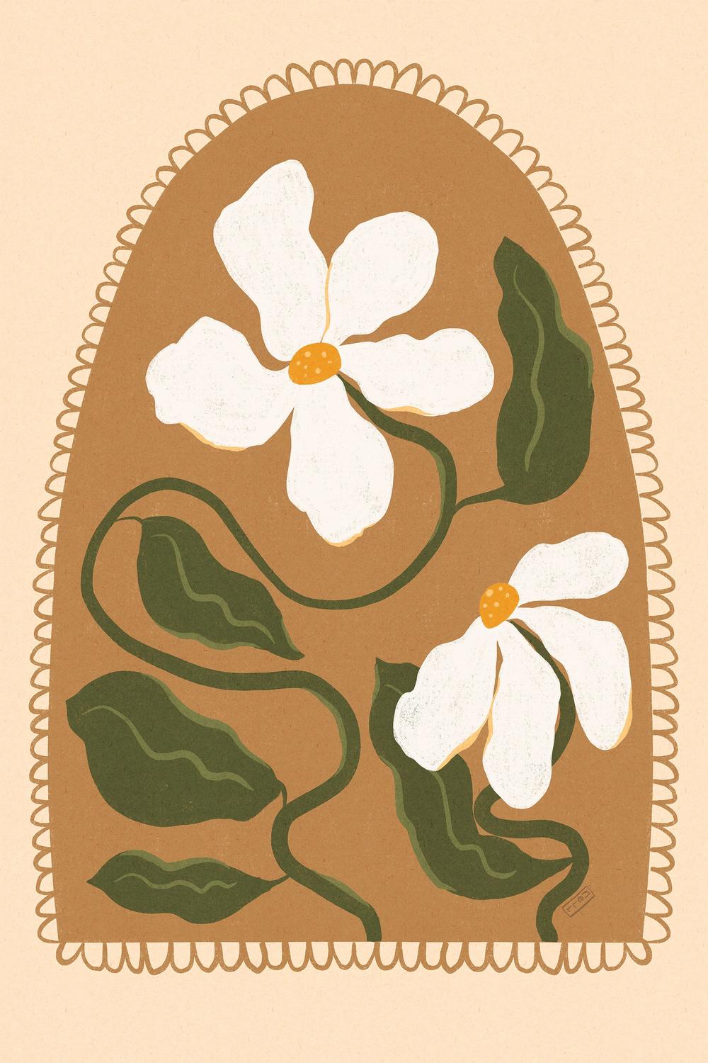 Boho Floral Arch-by-Dirkie Nell-wall-art-print-canvas-poster-framed-Gioia