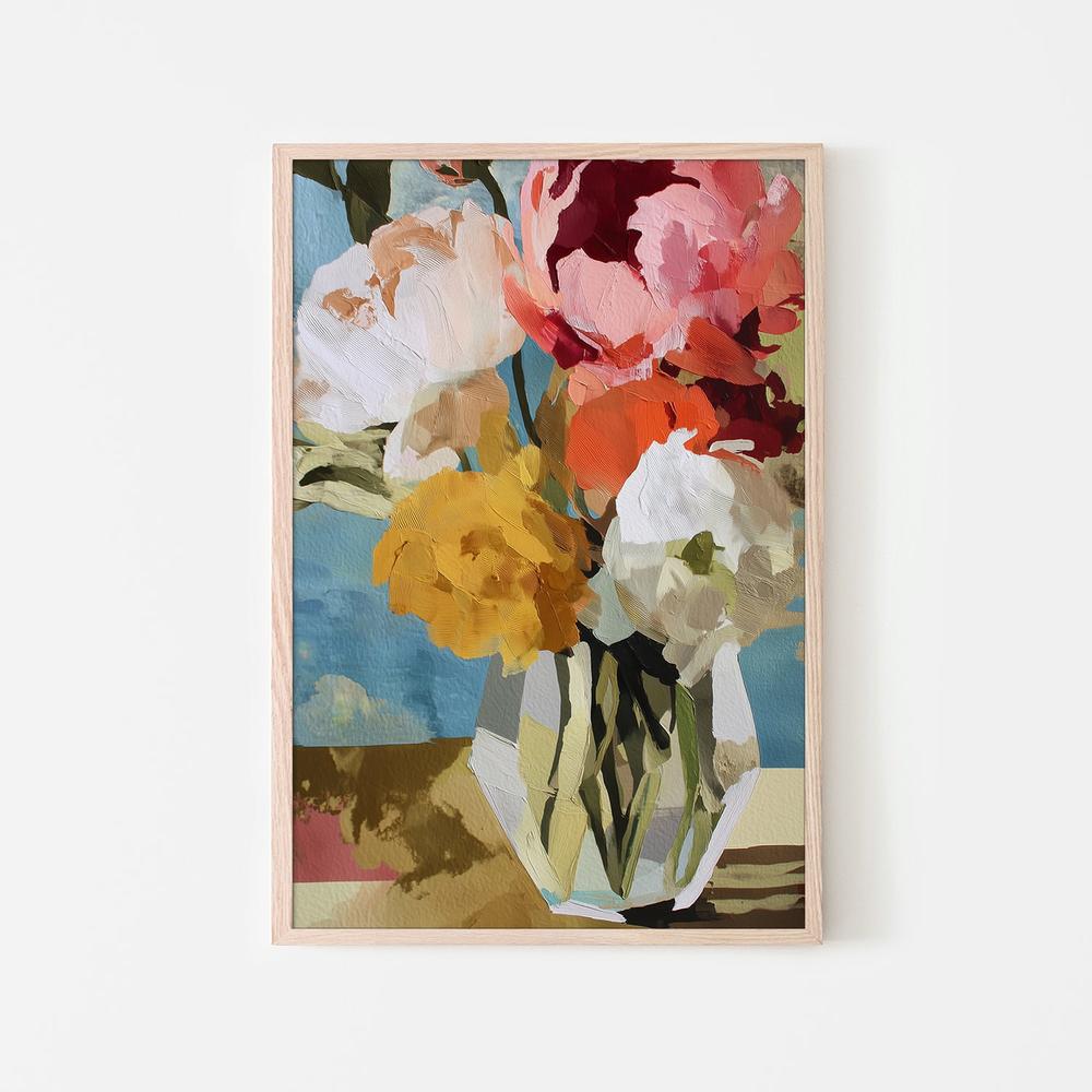 Bold Bouquet with Heavy Texture-by-Jordão de Abreu-wall-art-print-canvas-poster-framed-Gioia