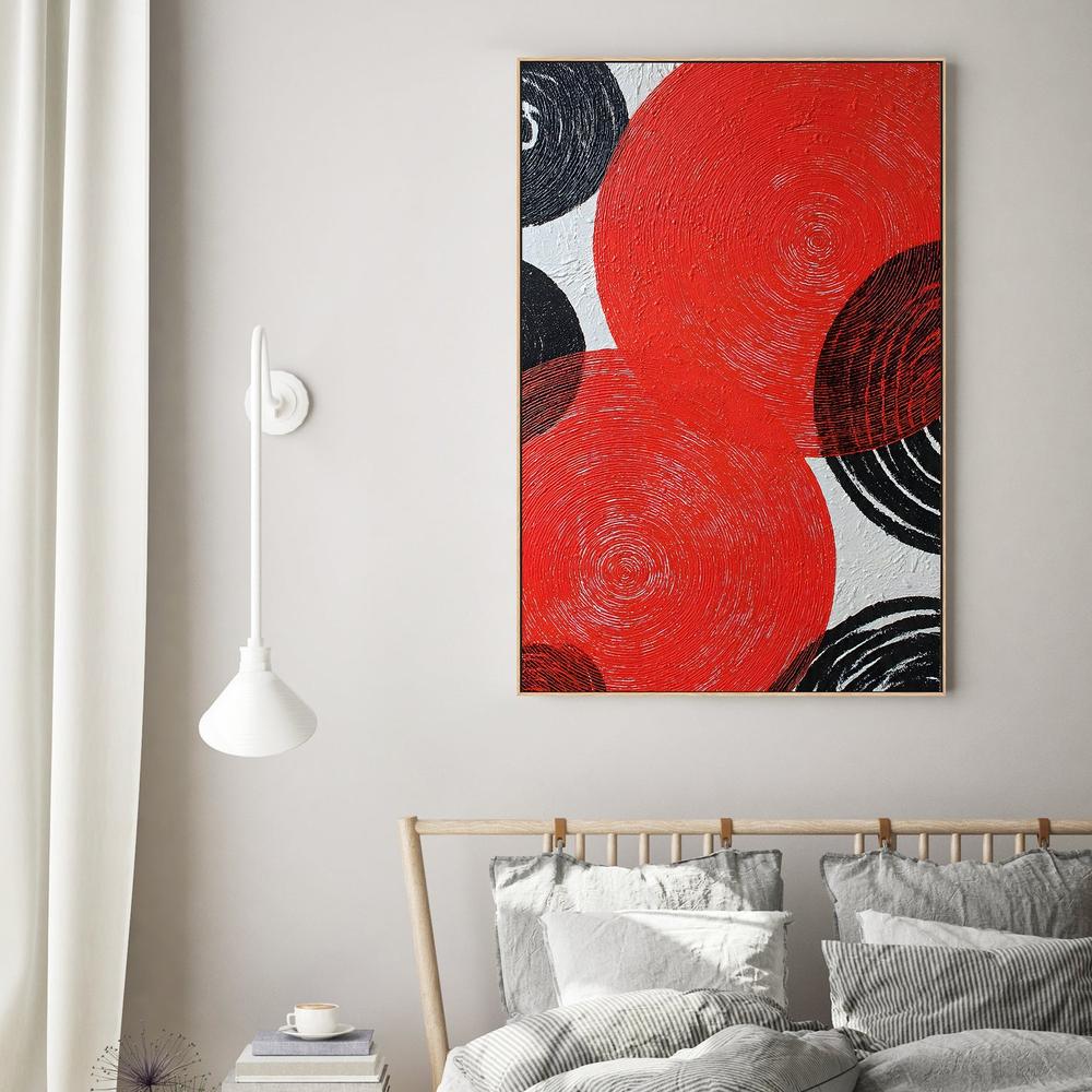 Bold Red Black Circles-by-Miguel Bruzual-wall-art-print-canvas-poster-framed-Gioia