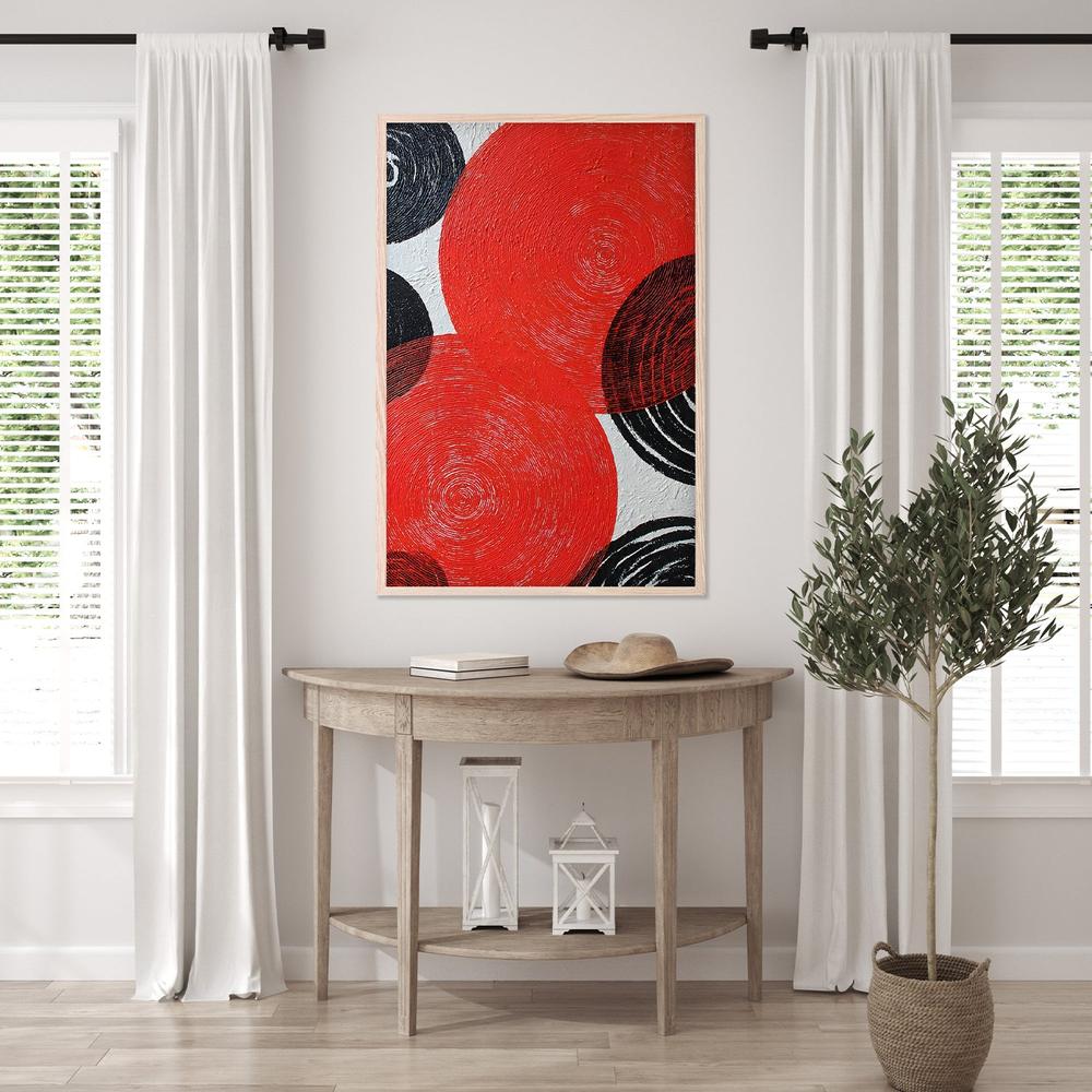 Bold Red Black Circles-by-Miguel Bruzual-wall-art-print-canvas-poster-framed-Gioia