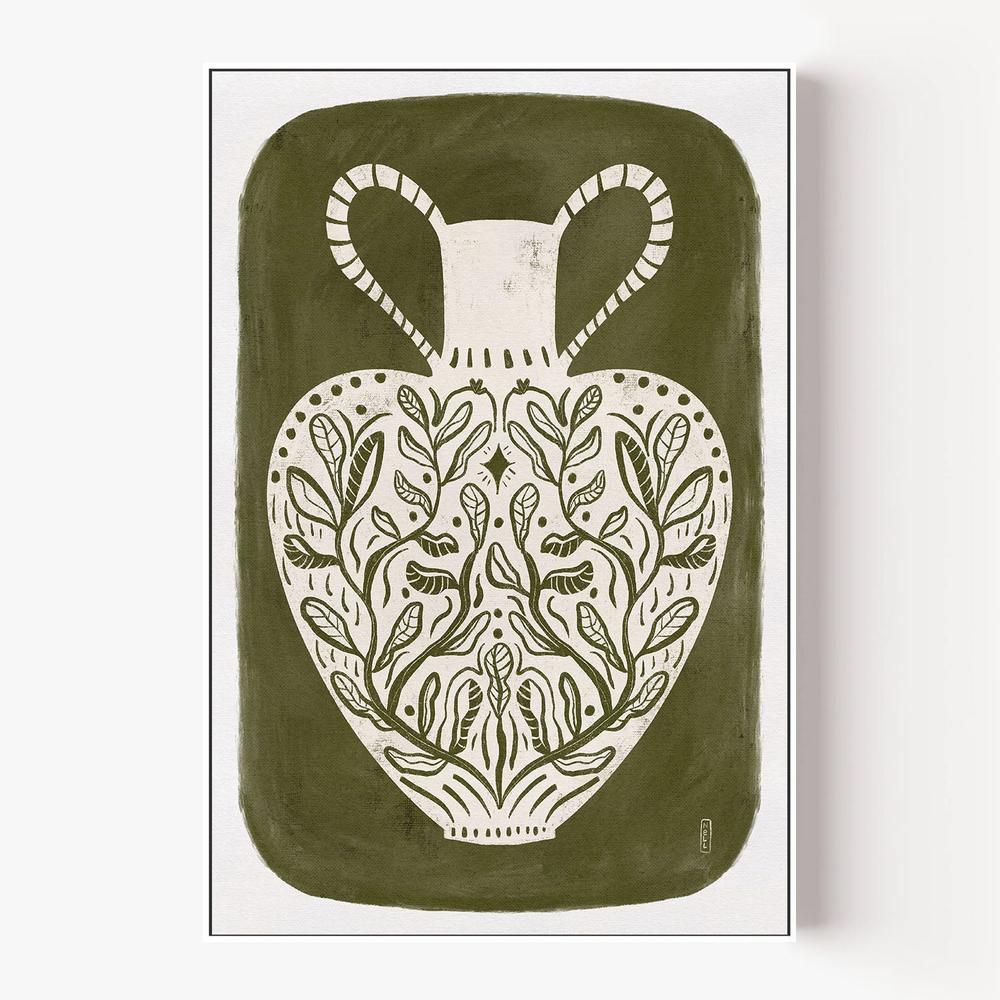 Botanical Folk Vase-by-Dirkie Nell-wall-art-print-canvas-poster-framed-Gioia