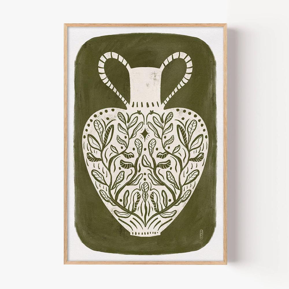 Botanical Folk Vase-by-Dirkie Nell-wall-art-print-canvas-poster-framed-Gioia