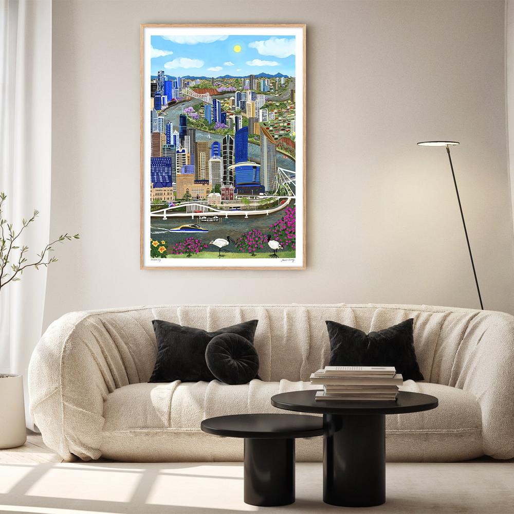 Brisbane City-by-Emma Forsberg-wall-art-print-canvas-poster-framed-Gioia