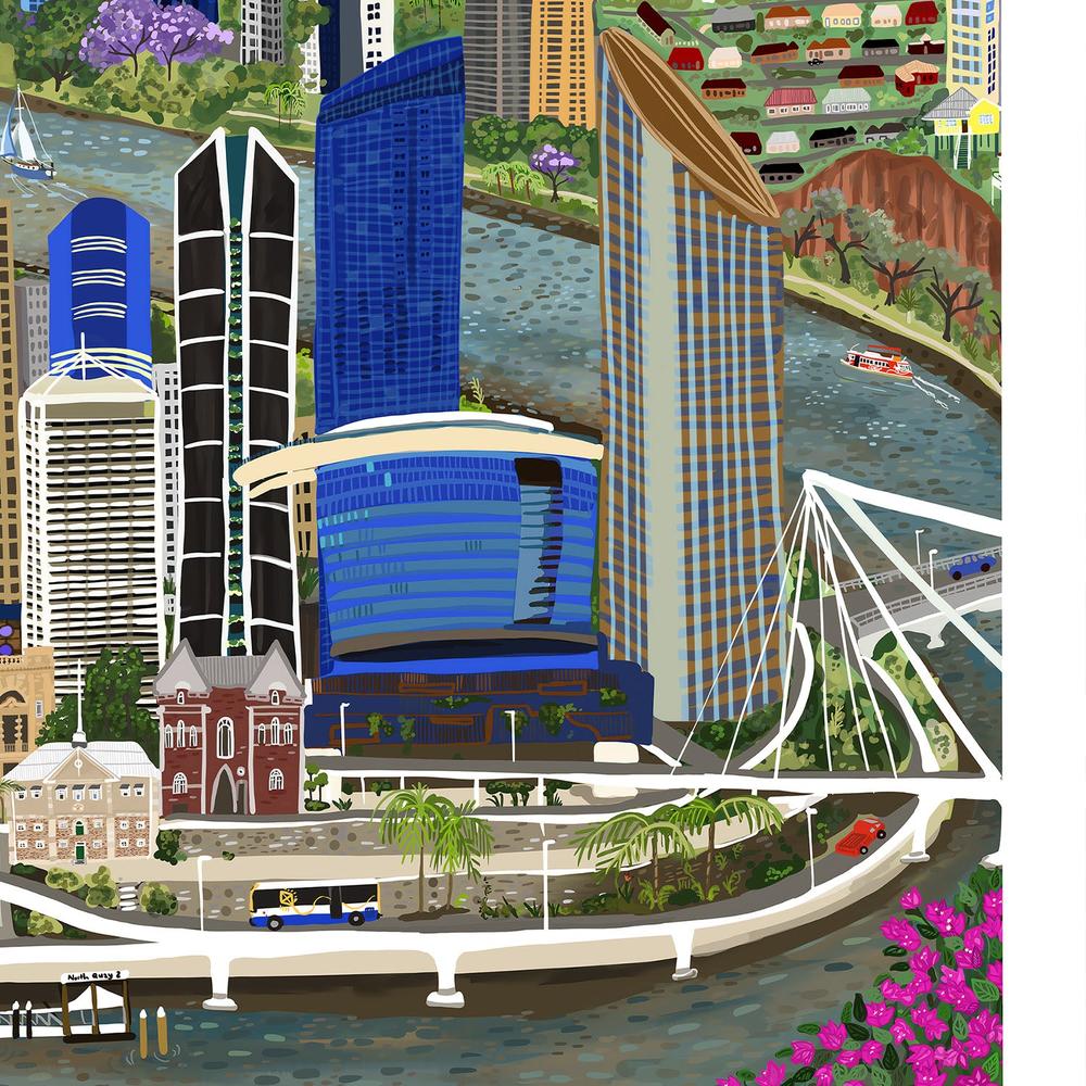 Brisbane City-by-Emma Forsberg-wall-art-print-canvas-poster-framed-Gioia
