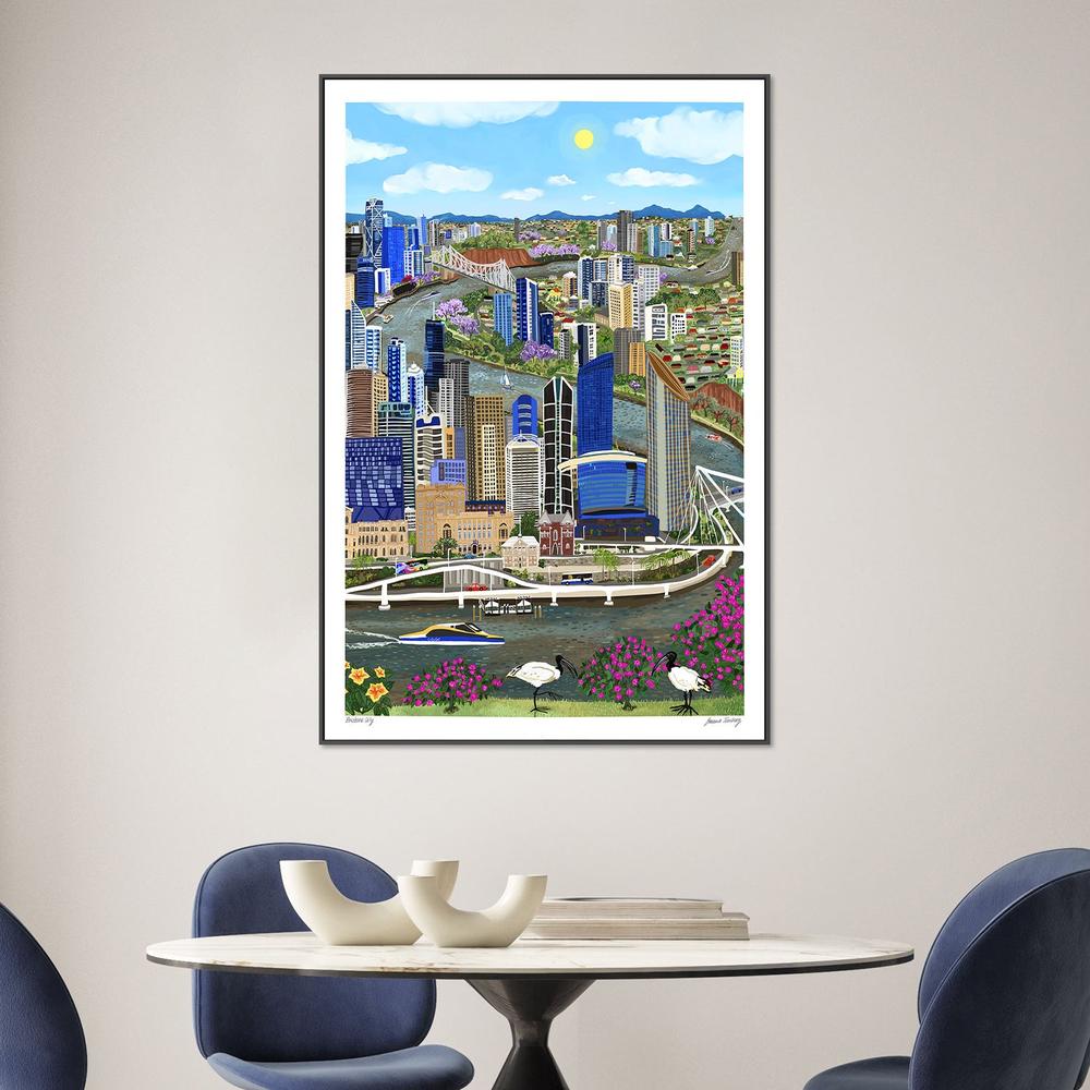 Brisbane City-by-Emma Forsberg-wall-art-print-canvas-poster-framed-Gioia