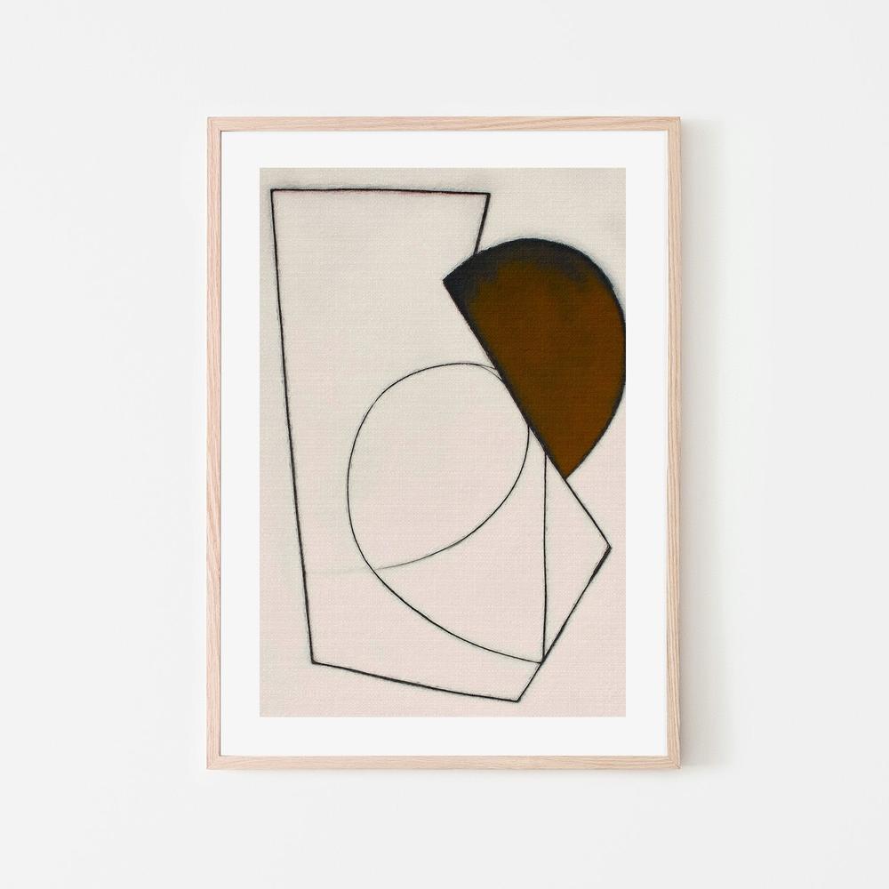 Brown Geometric Abstract-by-Alma-wall-art-print-canvas-poster-framed-Gioia