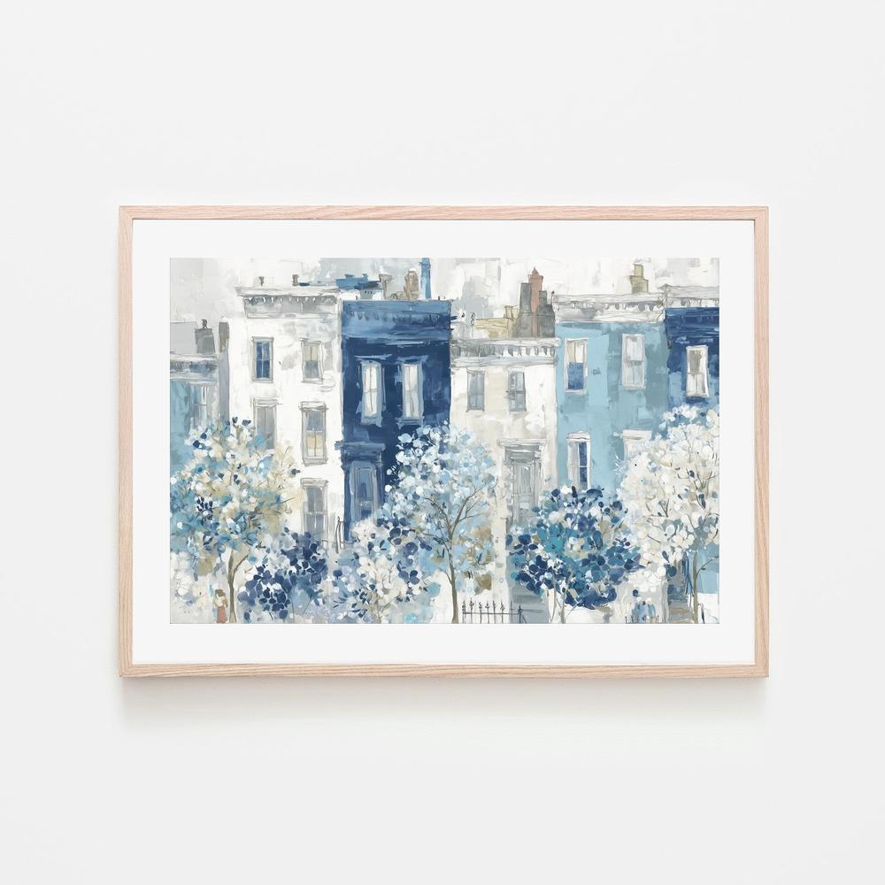 Brownstone Bloom Street-by-Chromatic Storm Studio-wall-art-print-canvas-poster-framed-Gioia