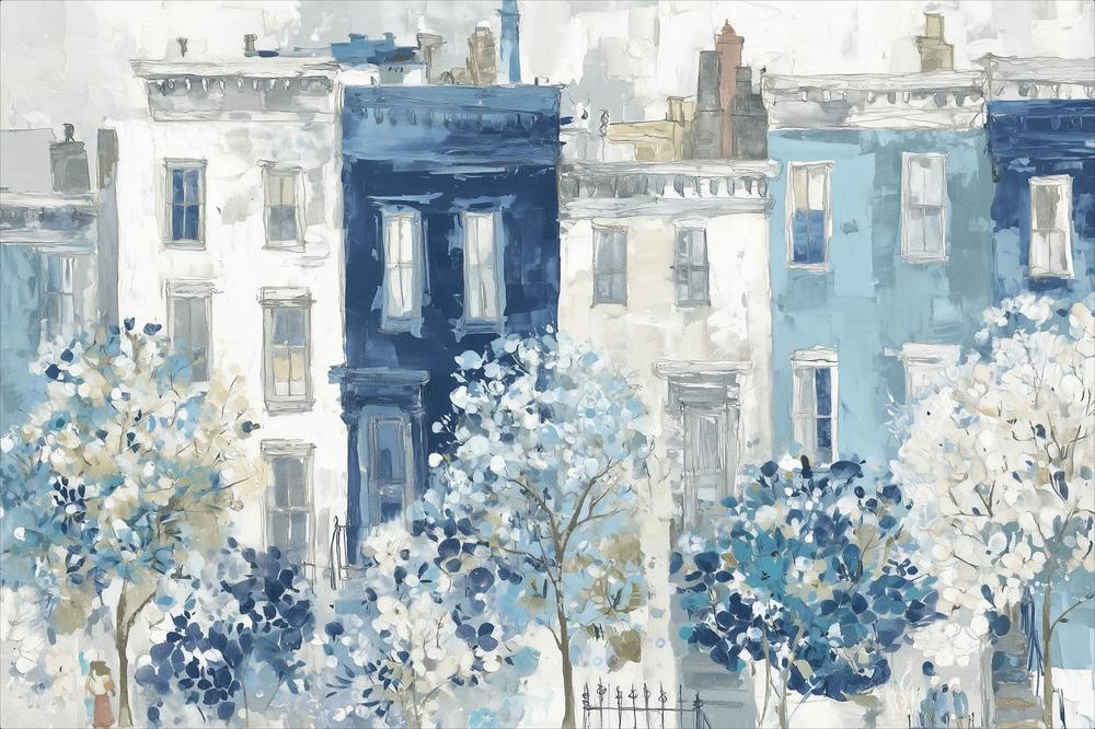 Brownstone Bloom Street-by-Chromatic Storm Studio-wall-art-print-canvas-poster-framed-Gioia