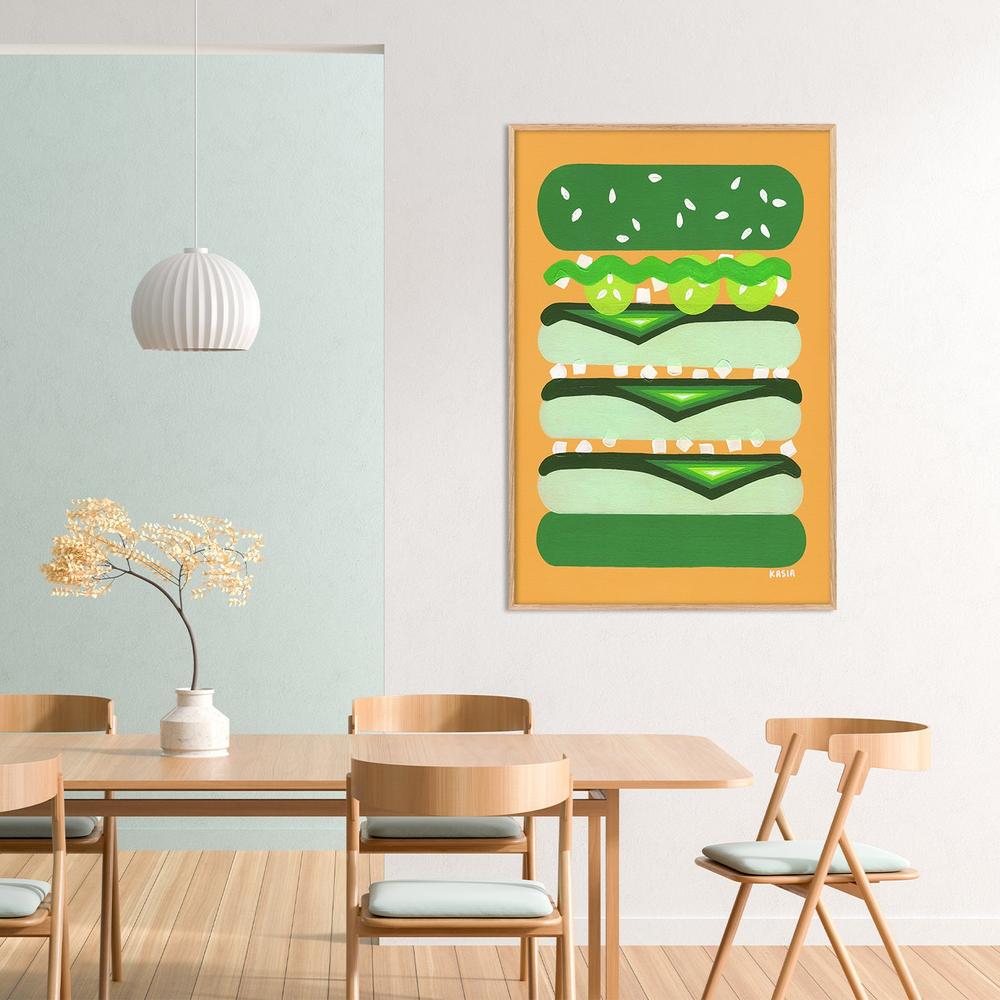 Burger for Kermit-by-Kasia Amanda-wall-art-print-canvas-poster-framed-Gioia