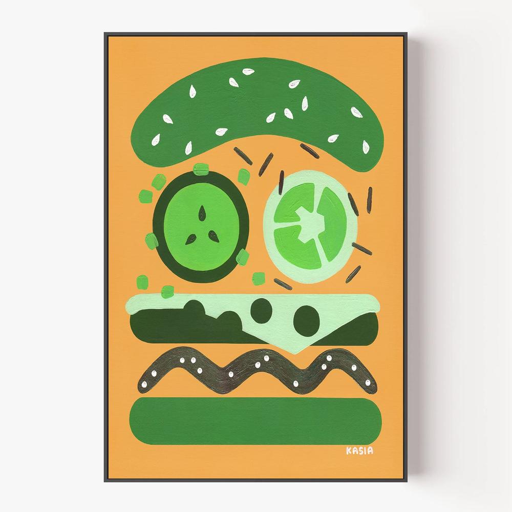 Burger for Oscar-by-Kasia Amanda-wall-art-print-canvas-poster-framed-Gioia