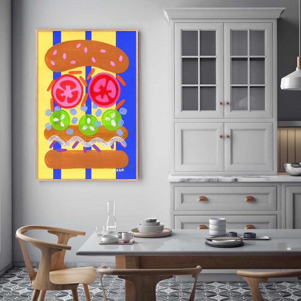 Burger Said What Now-by-Kasia Amanda-wall-art-print-canvas-poster-framed-Gioia