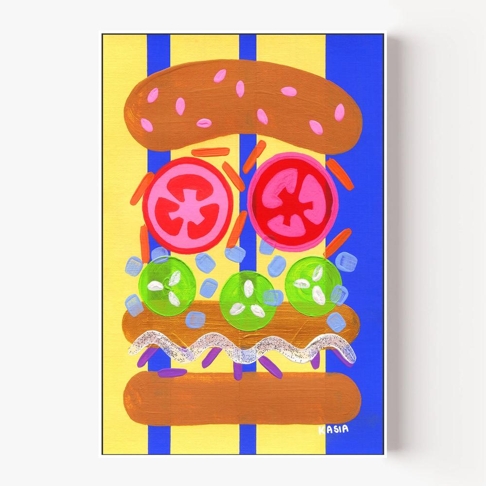 Burger Said What Now-by-Kasia Amanda-wall-art-print-canvas-poster-framed-Gioia