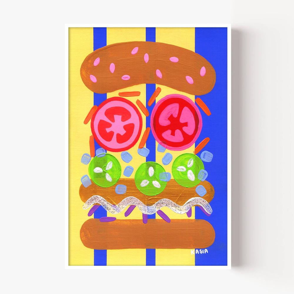 Burger Said What Now-by-Kasia Amanda-wall-art-print-canvas-poster-framed-Gioia