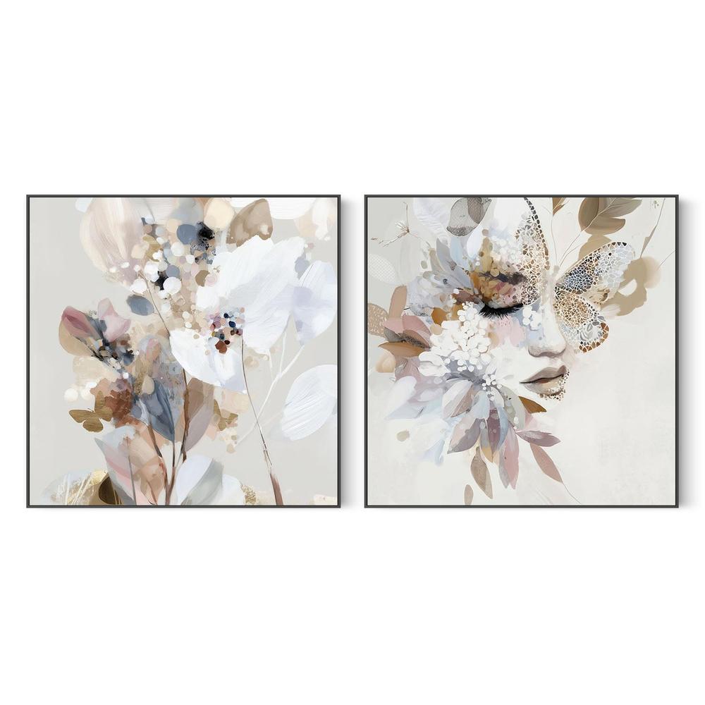 Butterfly Dust & Butterfly Dust, Abstract Pair, Set Of 2-by-Bella Eve-wall-art-print-canvas-poster-framed-Gioia