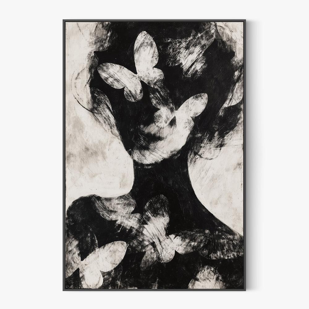 Butterfly Portrait Silhouette, Style A-by-Jordão de Abreu-wall-art-print-canvas-poster-framed-Gioia