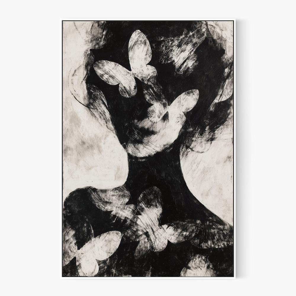 Butterfly Portrait Silhouette, Style A-by-Jordão de Abreu-wall-art-print-canvas-poster-framed-Gioia