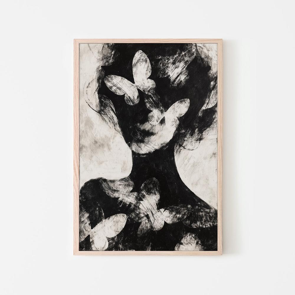 Butterfly Portrait Silhouette, Style A-by-Jordão de Abreu-wall-art-print-canvas-poster-framed-Gioia