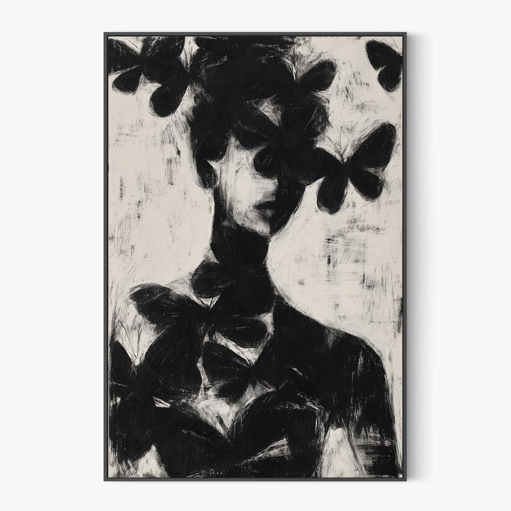 Butterfly Portrait Silhouette, Style B-by-Jordão de Abreu-wall-art-print-canvas-poster-framed-Gioia