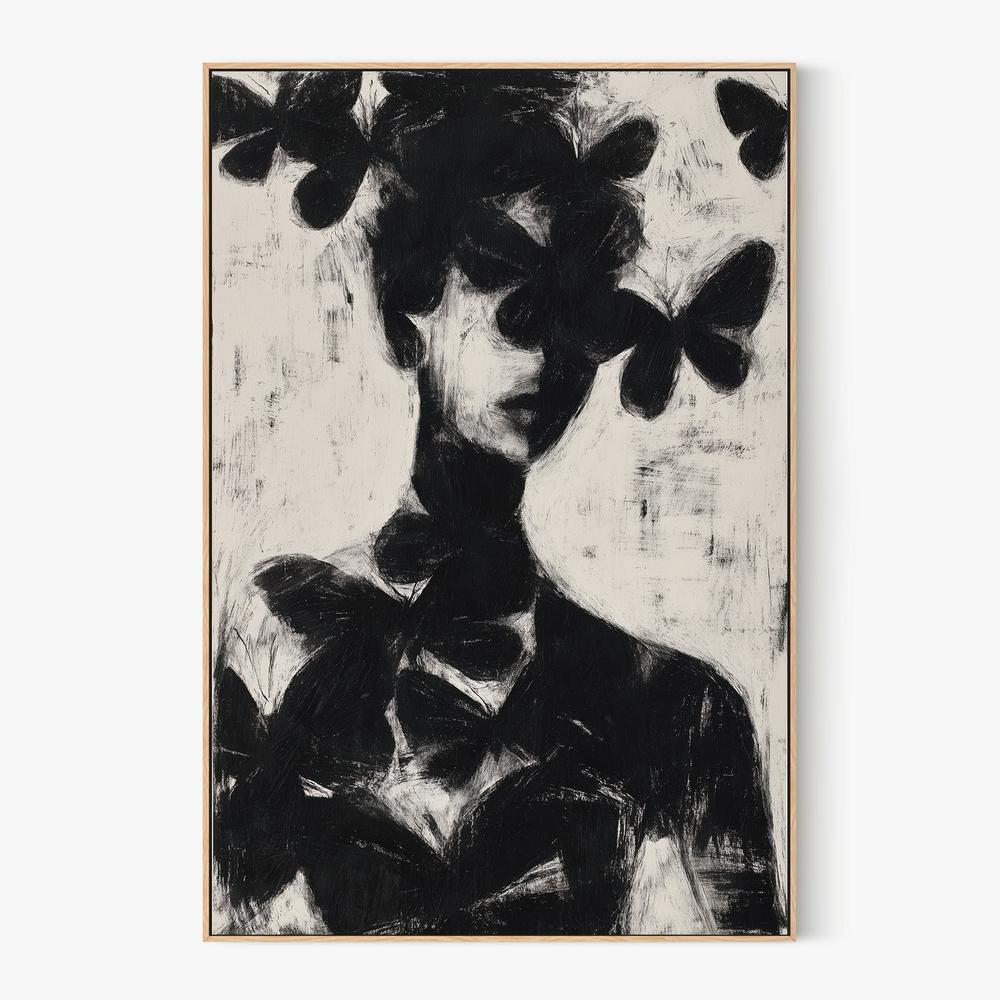 Butterfly Portrait Silhouette, Style B-by-Jordão de Abreu-wall-art-print-canvas-poster-framed-Gioia