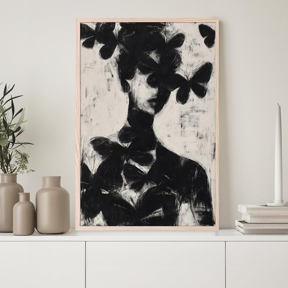 Butterfly Portrait Silhouette, Style B-by-Jordão de Abreu-wall-art-print-canvas-poster-framed-Gioia