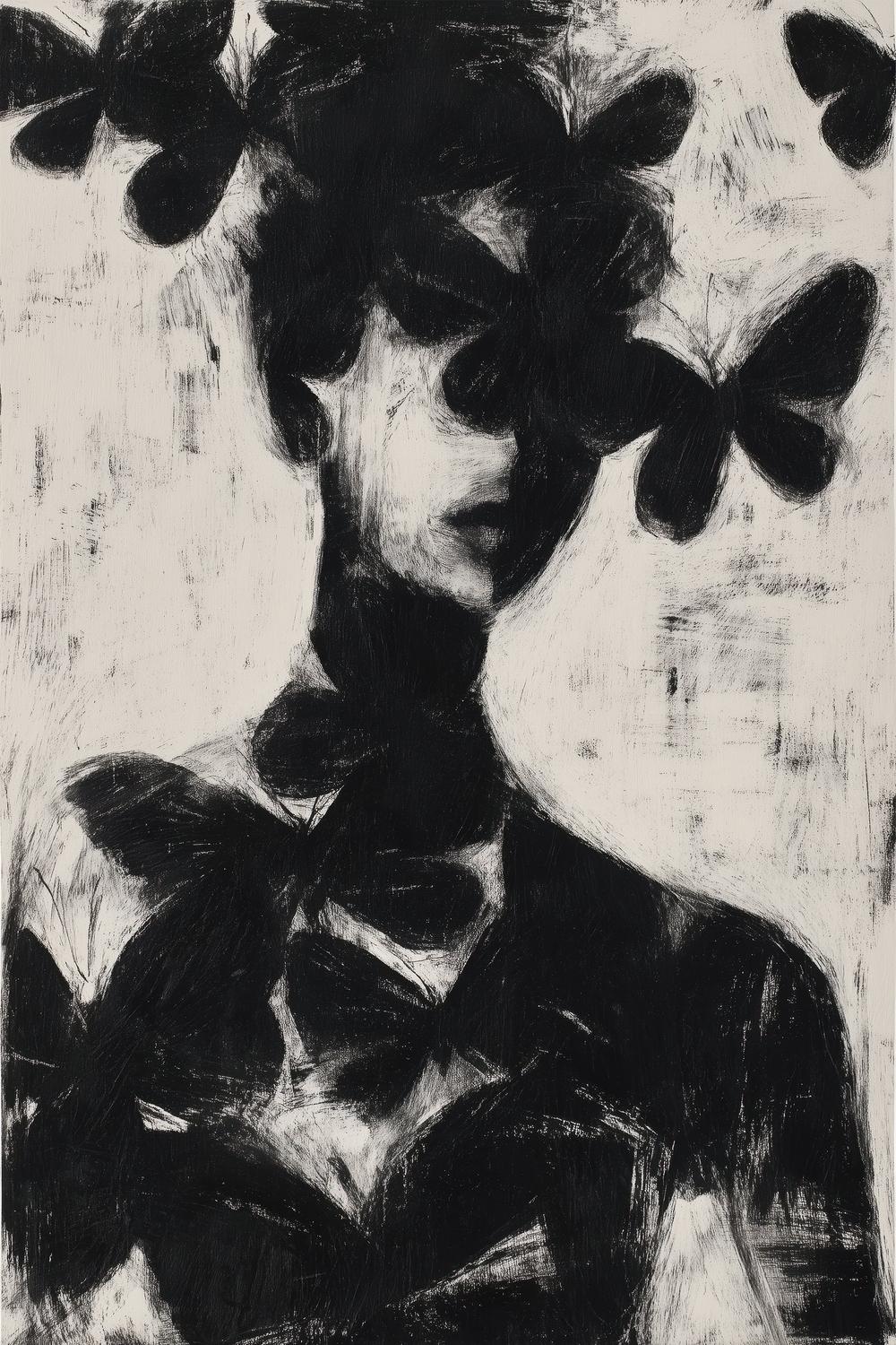 Butterfly Portrait Silhouette, Style B-by-Jordão de Abreu-wall-art-print-canvas-poster-framed-Gioia