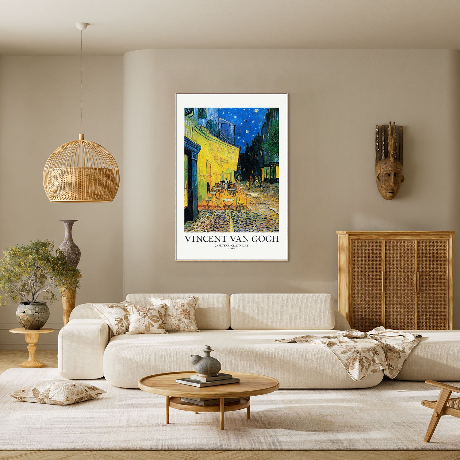 CafAc Terrace At Night-by-Vincent Van Gogh-wall-art-print-canvas-poster-framed-Gioia